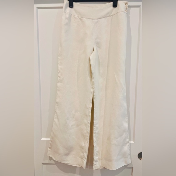 Lauren Ralph Lauren 100% Linen Wide Leg Pants – Ivory | Size 10 - Picture 3 of 12